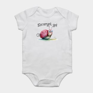 Escargot go! Fun zippy snail pun design Baby Bodysuit